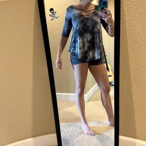 Black grey marble blouse